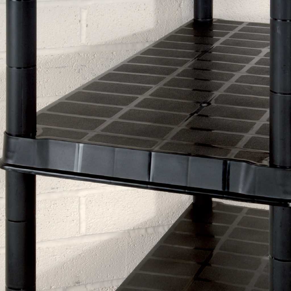 opbevaringsreol 5 hylder 85x40x185 cm plastik sort