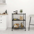 opbevaringsstativ med 3 hylder 60x35x76 cm 150 kg sort
