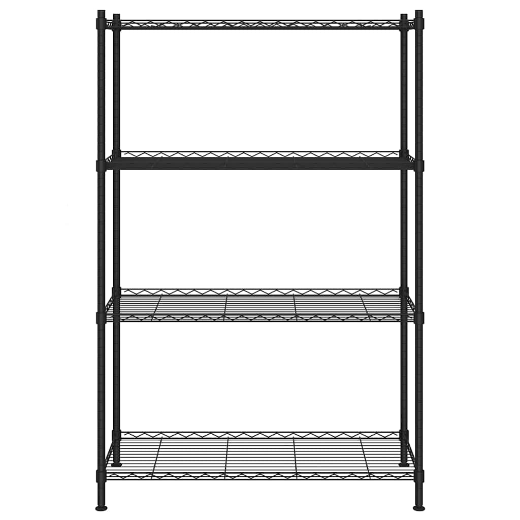 opbevaringsstativ med 4 hylder 90x35x137 cm 200 kg sort