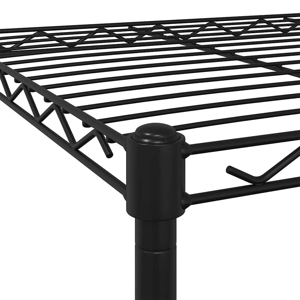 opbevaringsstativ med 4 hylder og hjul 90x35x142 cm 200 kg sort