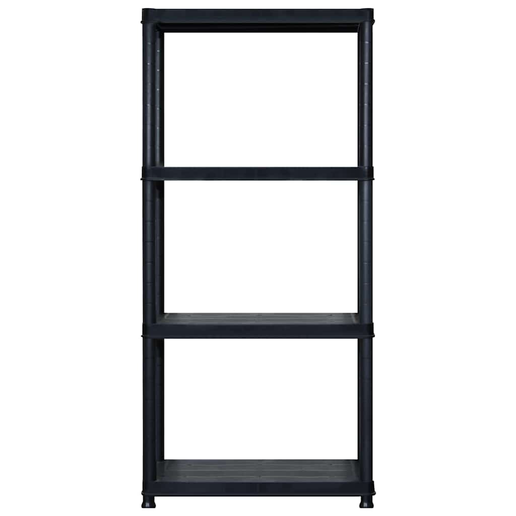 opbevaringsreol 4 hylder 244x30,5x130 cm plastik sort
