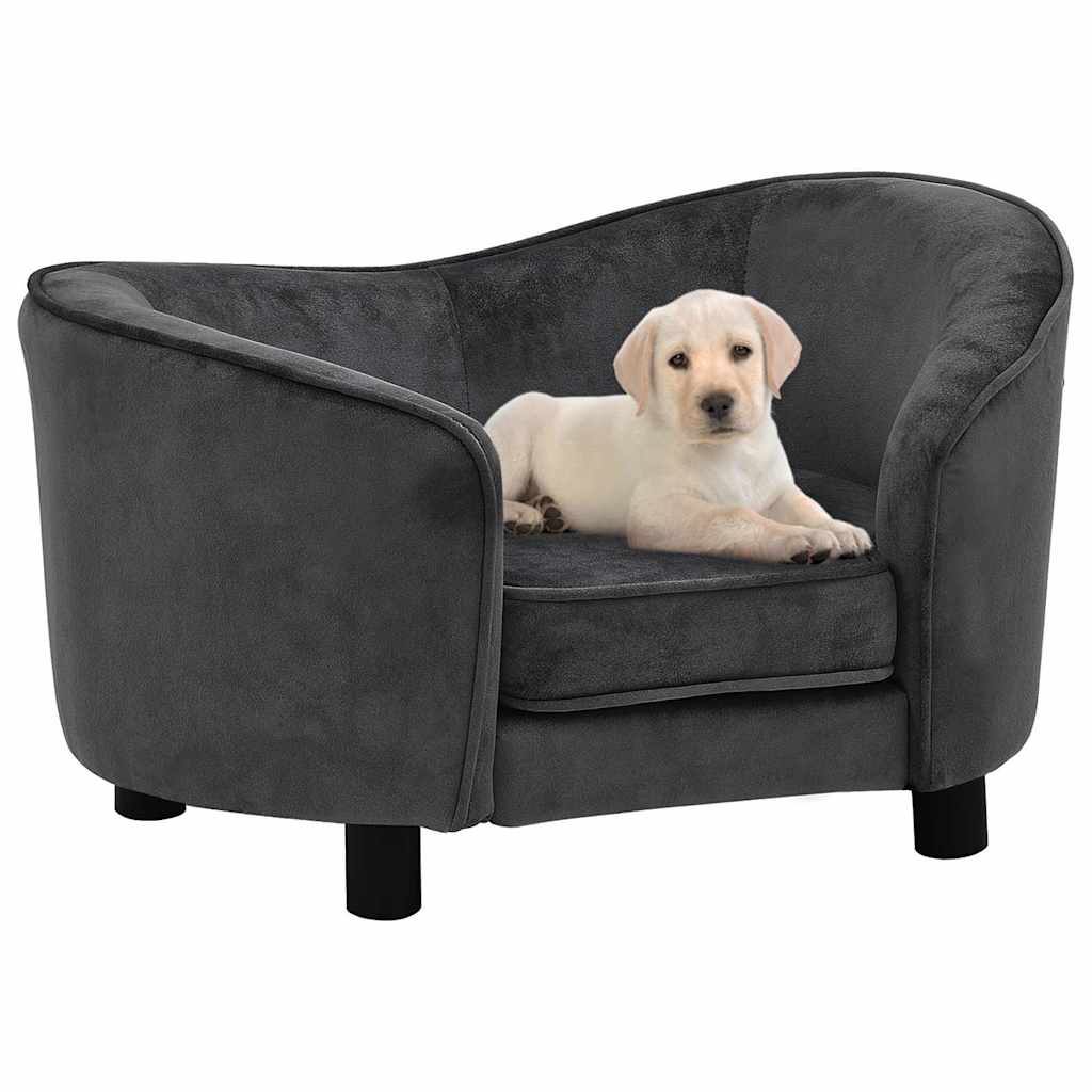 hundesofa 69x49x40 cm plys mørkegrå