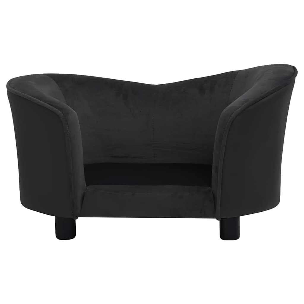 hundesofa 69x49x40 cm plys og kunstlæder sort