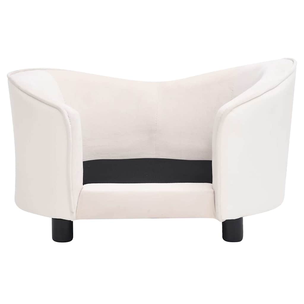 hundesofa 69x49x40 cm plys og kunstlæder cremefarvet