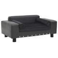 hundesofa 81x43x31 cm plys og kunstlæder mørkegrå
