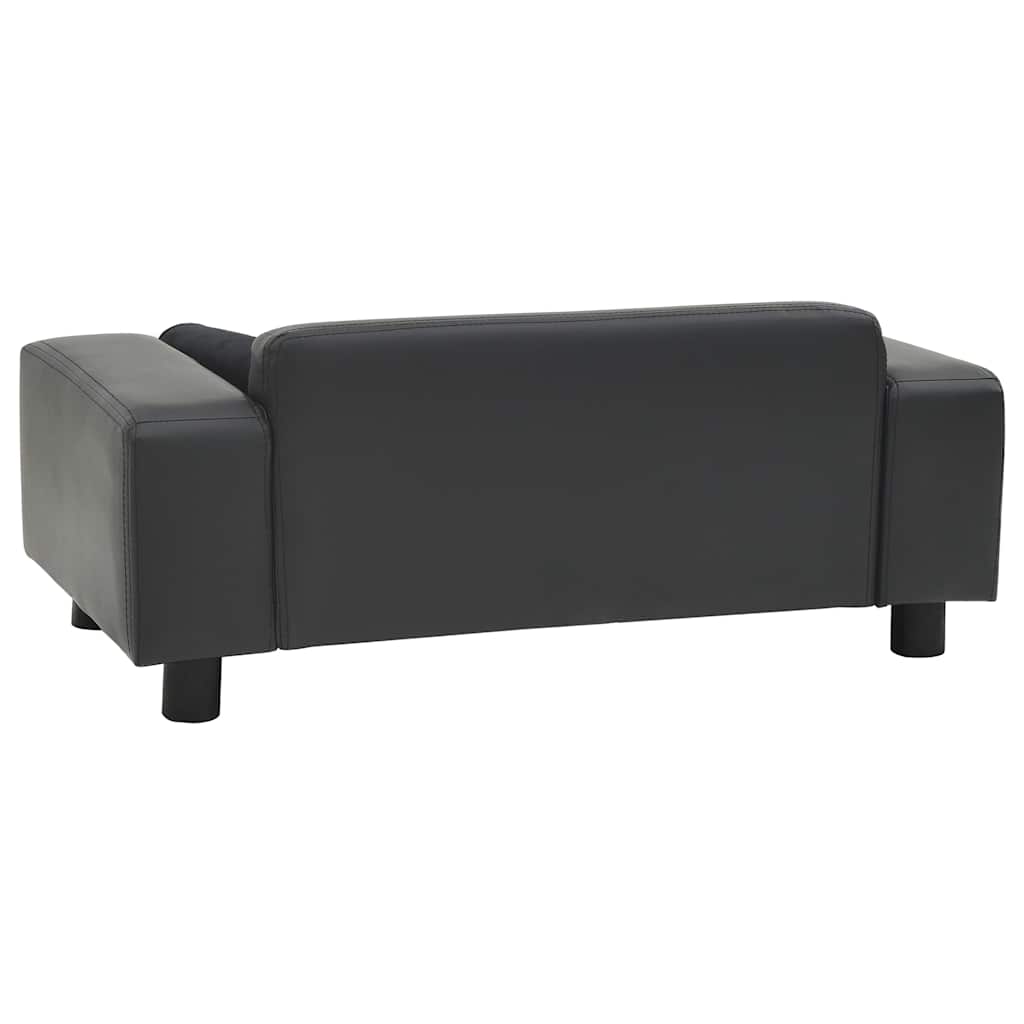 hundesofa 81x43x31 cm plys og kunstlæder mørkegrå