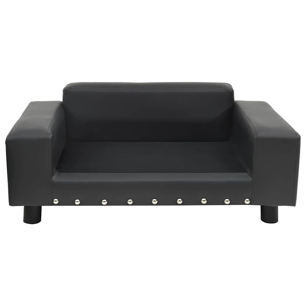 hundesofa 81x43x31 cm plys og kunstlæder mørkegrå