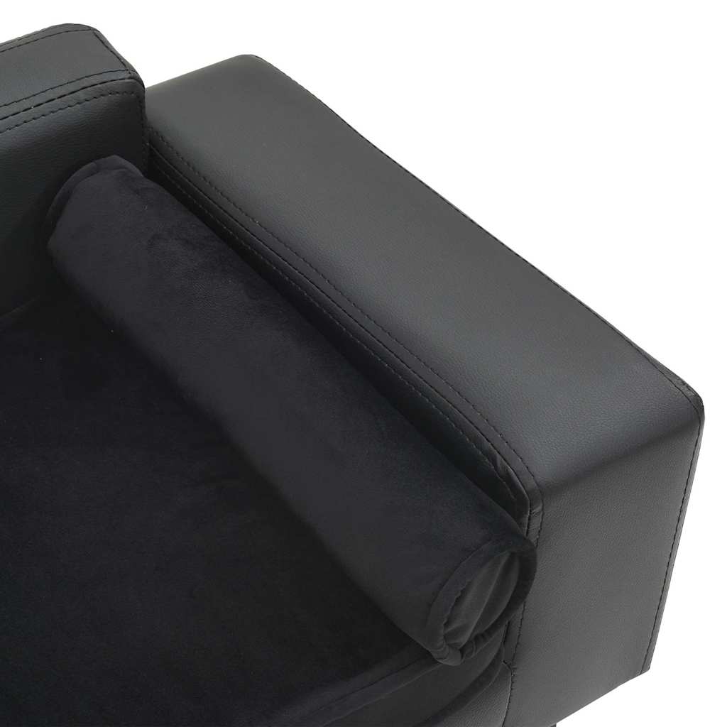 hundesofa 81x43x31 cm plys og kunstlæder mørkegrå