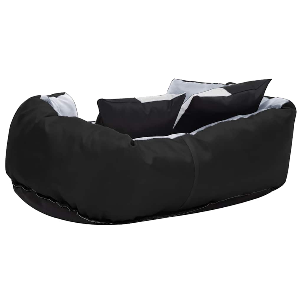 hundepude 65x50x20 cm vendbar og vaskbar grå og sort