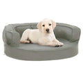 ergonomisk hundeseng 60x42 cm hør-look grå