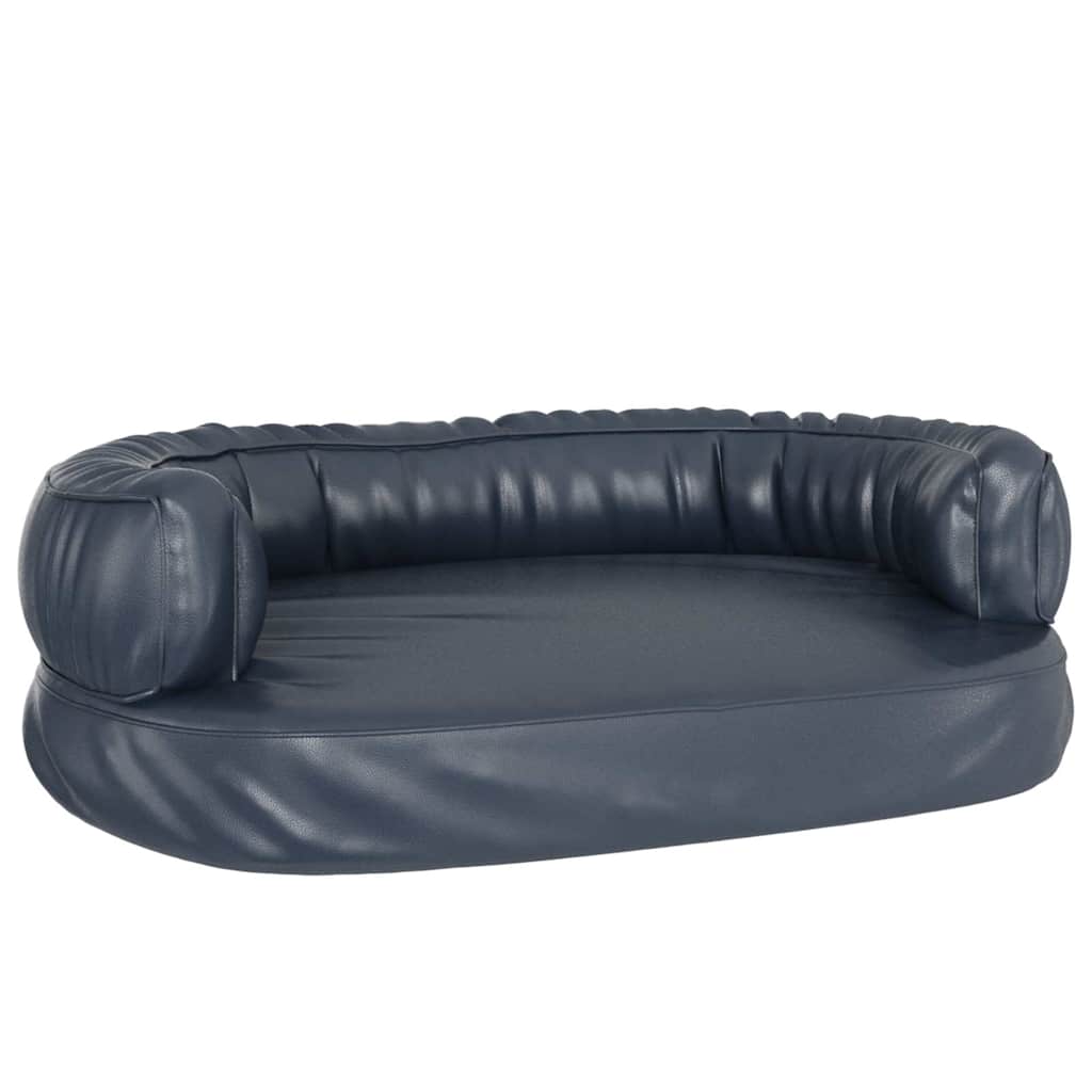 ergonomisk hundeseng 75x53 cm skum og kunstlæder mørkeblå