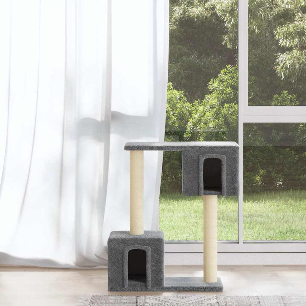 kradsetræ med sisalkradsestolper 60 cm lysegrå