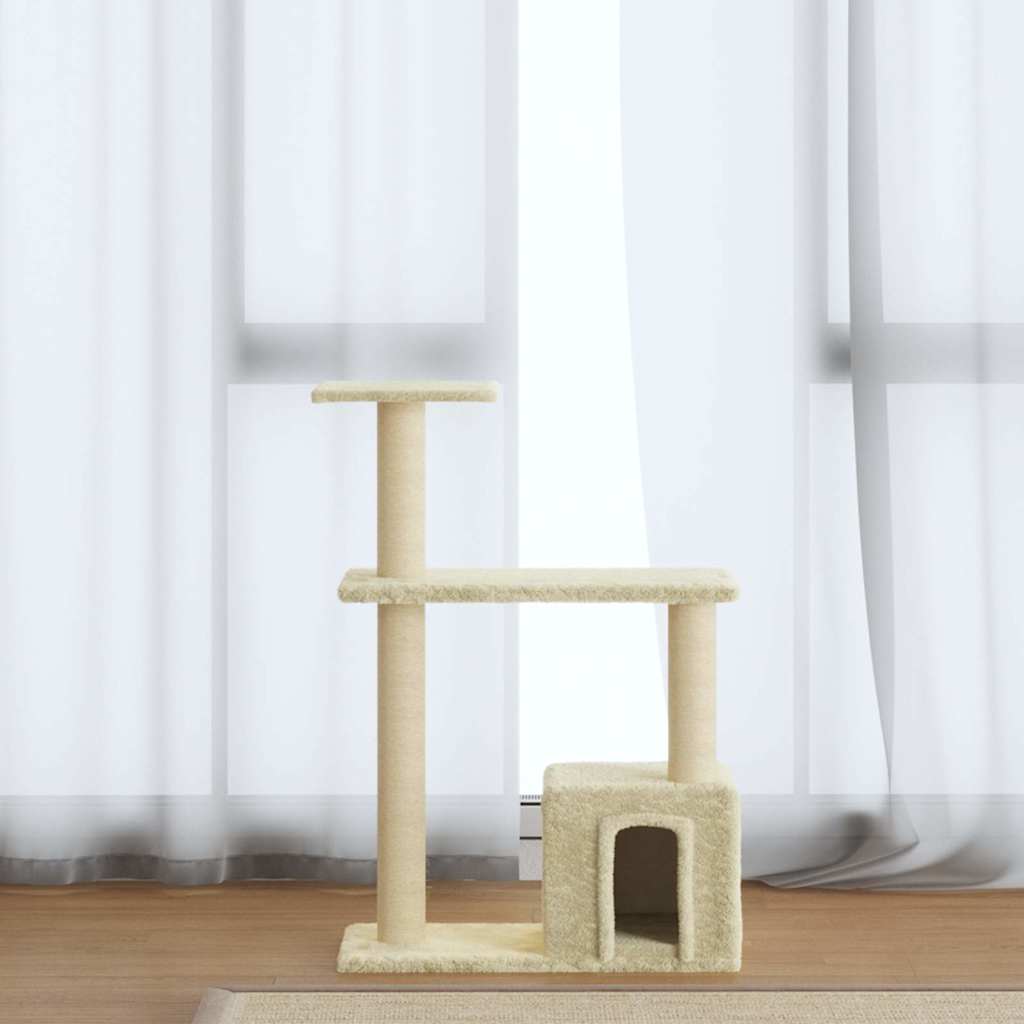 kradsetræ med sisalkradsestolper 70 cm cremefarvet