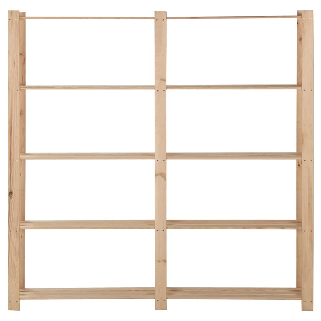 opbevaringsreol i 5 niveauer 170x28,5x170 cm massivt fyrretræ