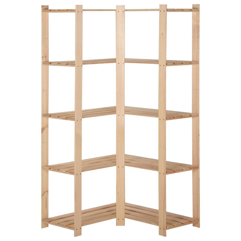 hjørnereol i 5 niveauer 82,5x82,5x170 cm massivt fyrretræ