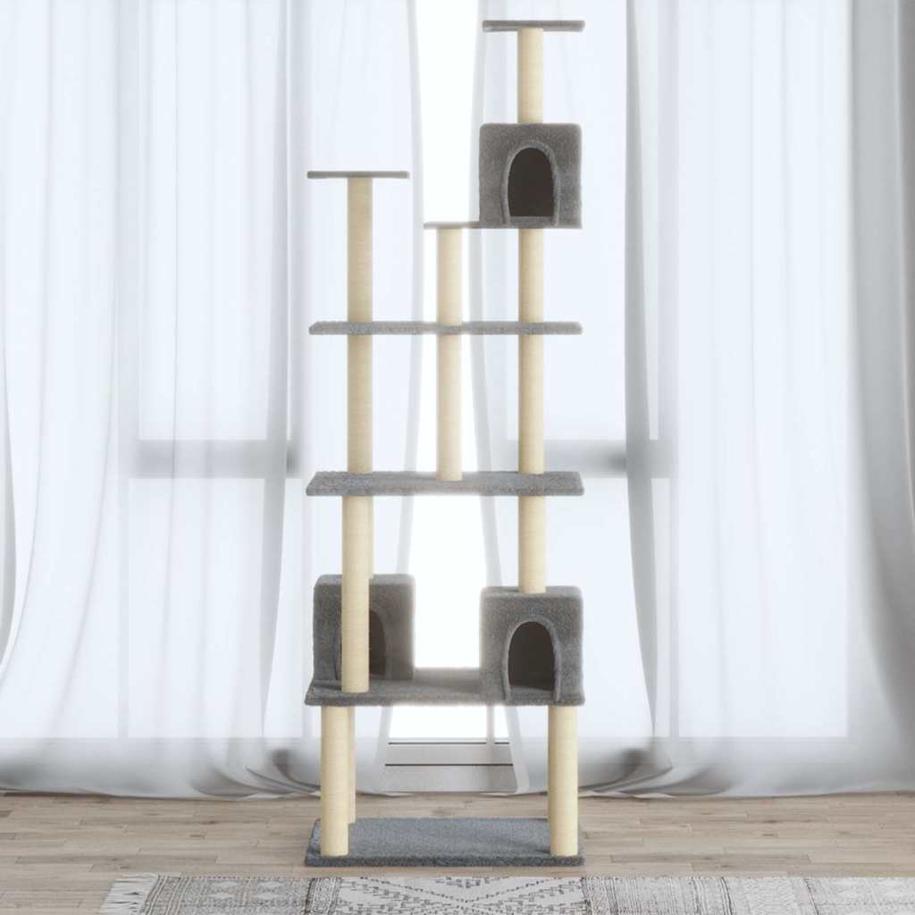 kradsetræ med sisalkradsestolper 188 cm lysegrå