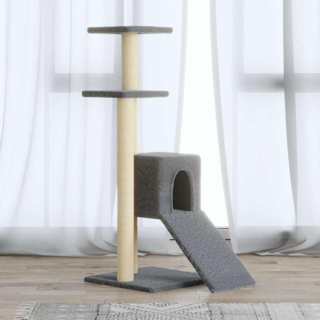 kradsetræ med sisalkradsestolper 92 cm lysegrå
