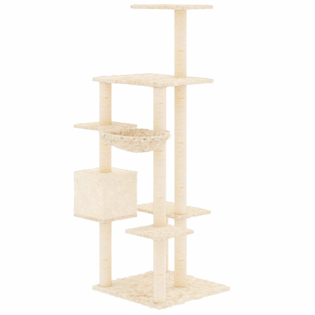 kradsetræ med sisalkradsestolpe 142 cm cremefarvet
