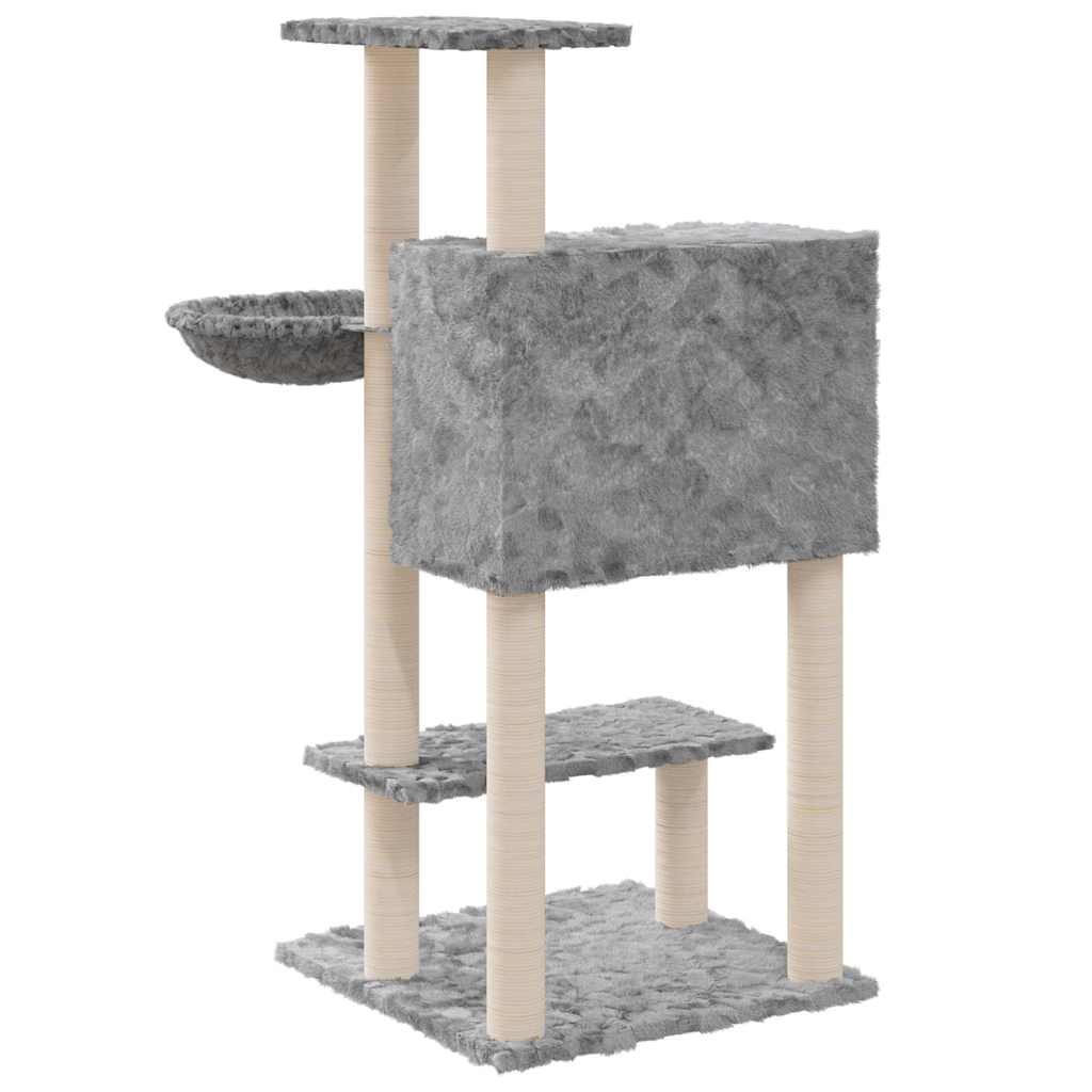 kradsetræ med sisalkradsestolper 108,5 cm lysegrå