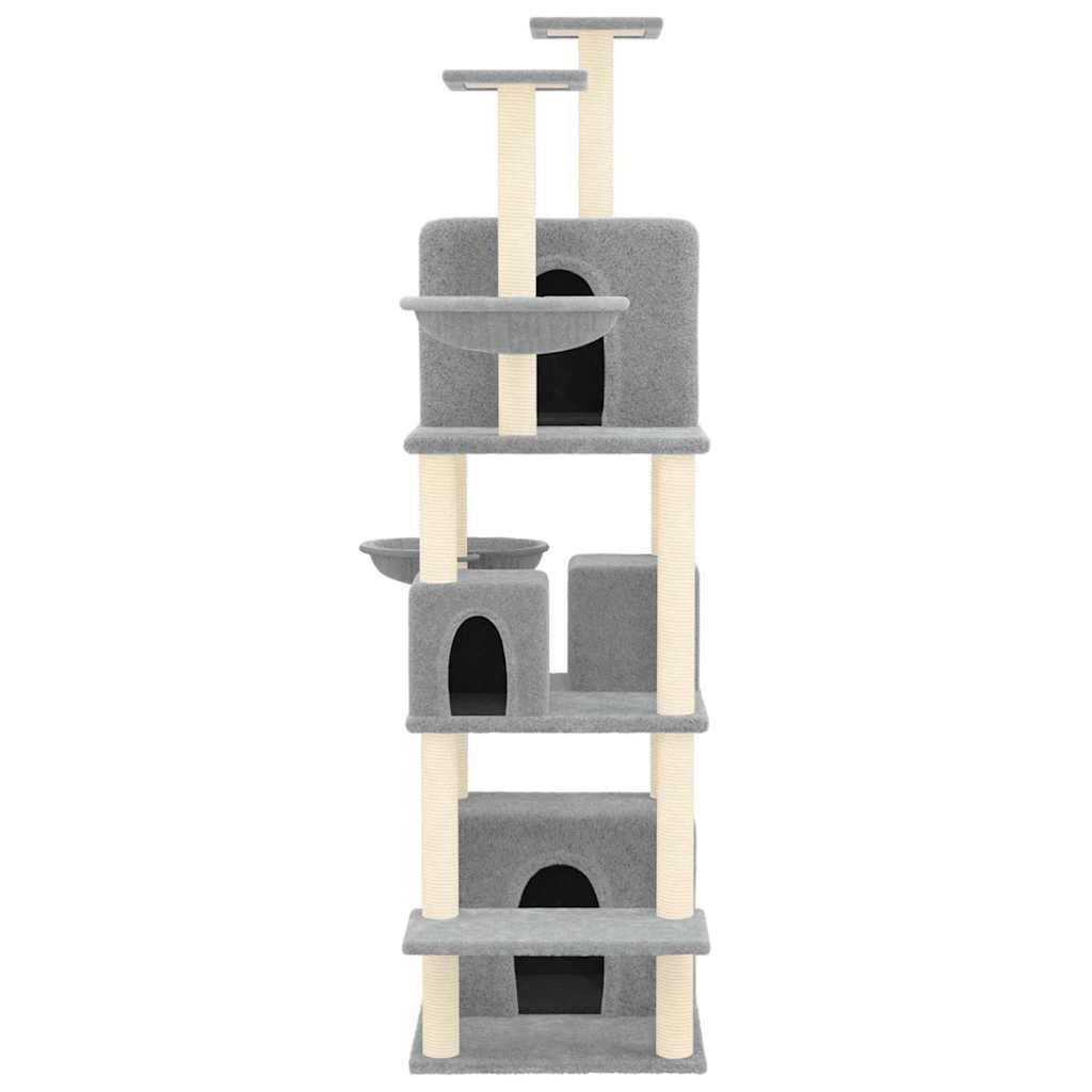 kradsetræ med sisalstolper 180 cm lysegrå