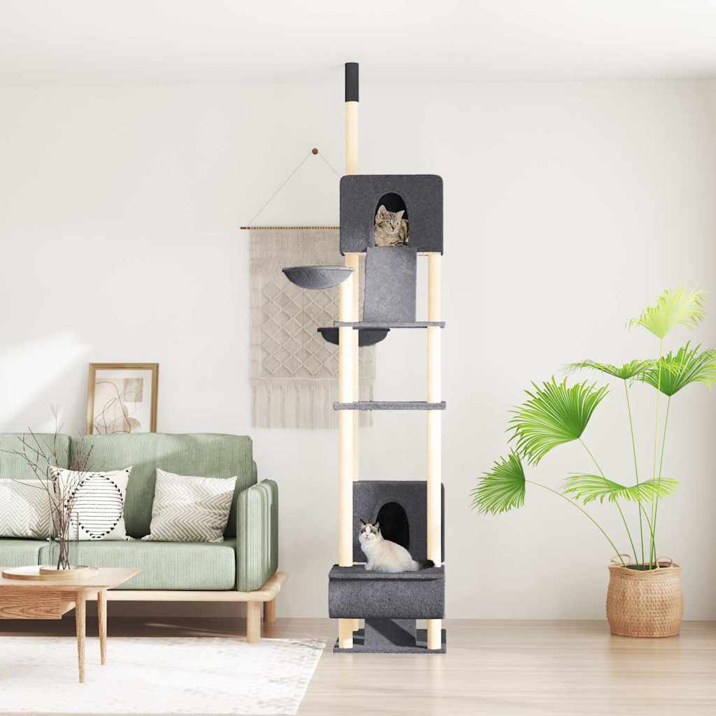 kradsetræ fra gulv til loft 277-303 cm mørkegrå