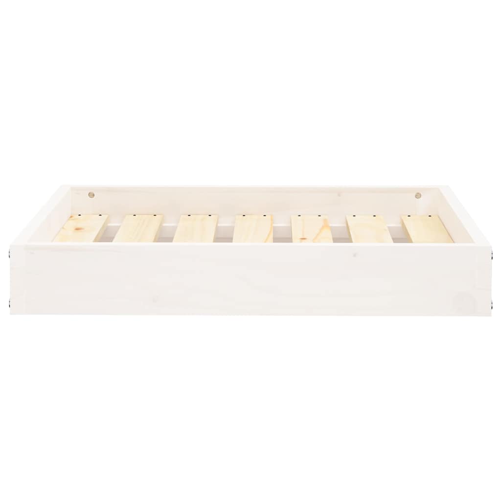hundeseng 61,5x49x9 cm massivt fyrretræ hvid