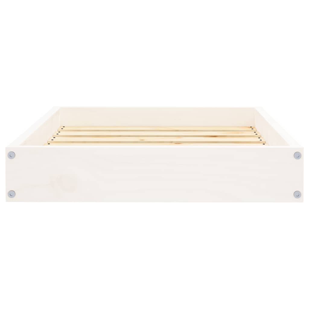 hundeseng 61,5x49x9 cm massivt fyrretræ hvid