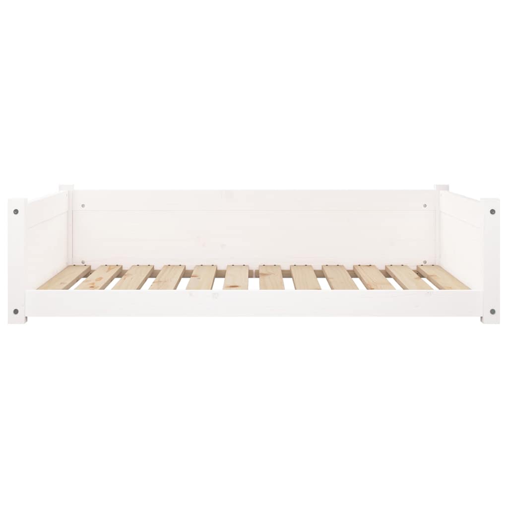 hundeseng 105,5x75,5x28 cm massivt fyrretræ hvid