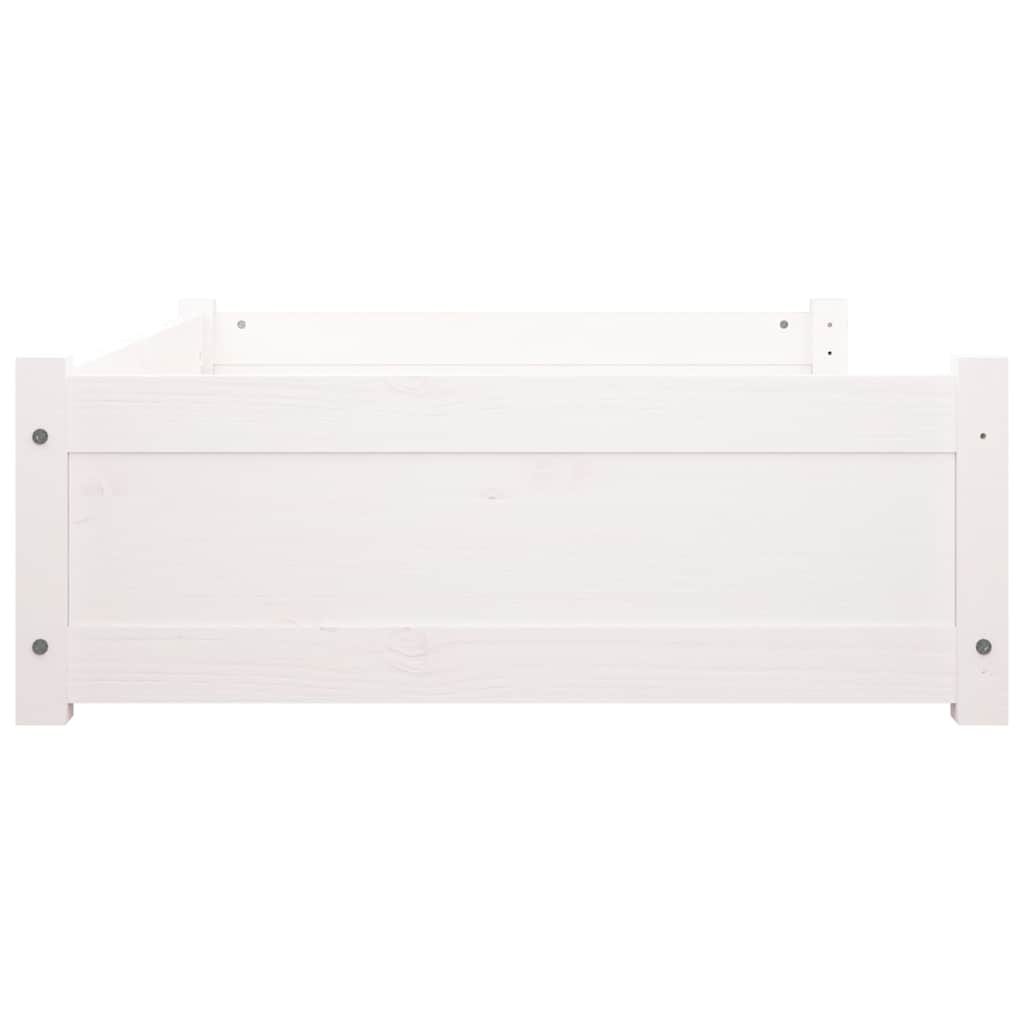 hundeseng 105,5x75,5x28 cm massivt fyrretræ hvid