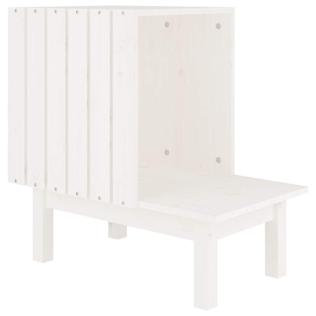 kattehus 60x36x60 cm massivt fyrretræ hvid