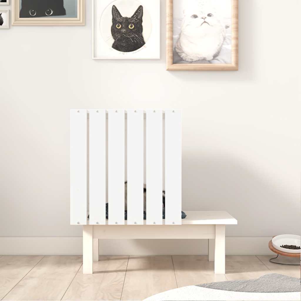 kattehus 60x36x60 cm massivt fyrretræ hvid