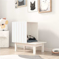kattehus 60x36x60 cm massivt fyrretræ hvid