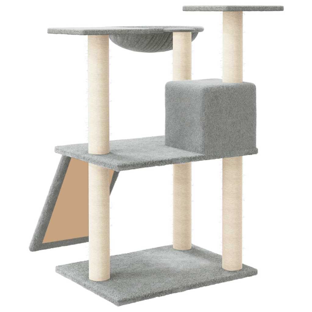 kradsetræ med sisalstolper 83 cm lysegrå