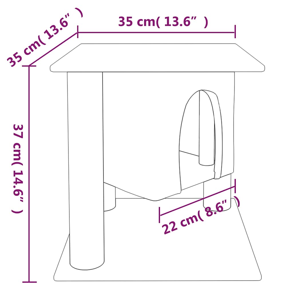 kradsetræ med sisalstolper 37 cm lysegrå