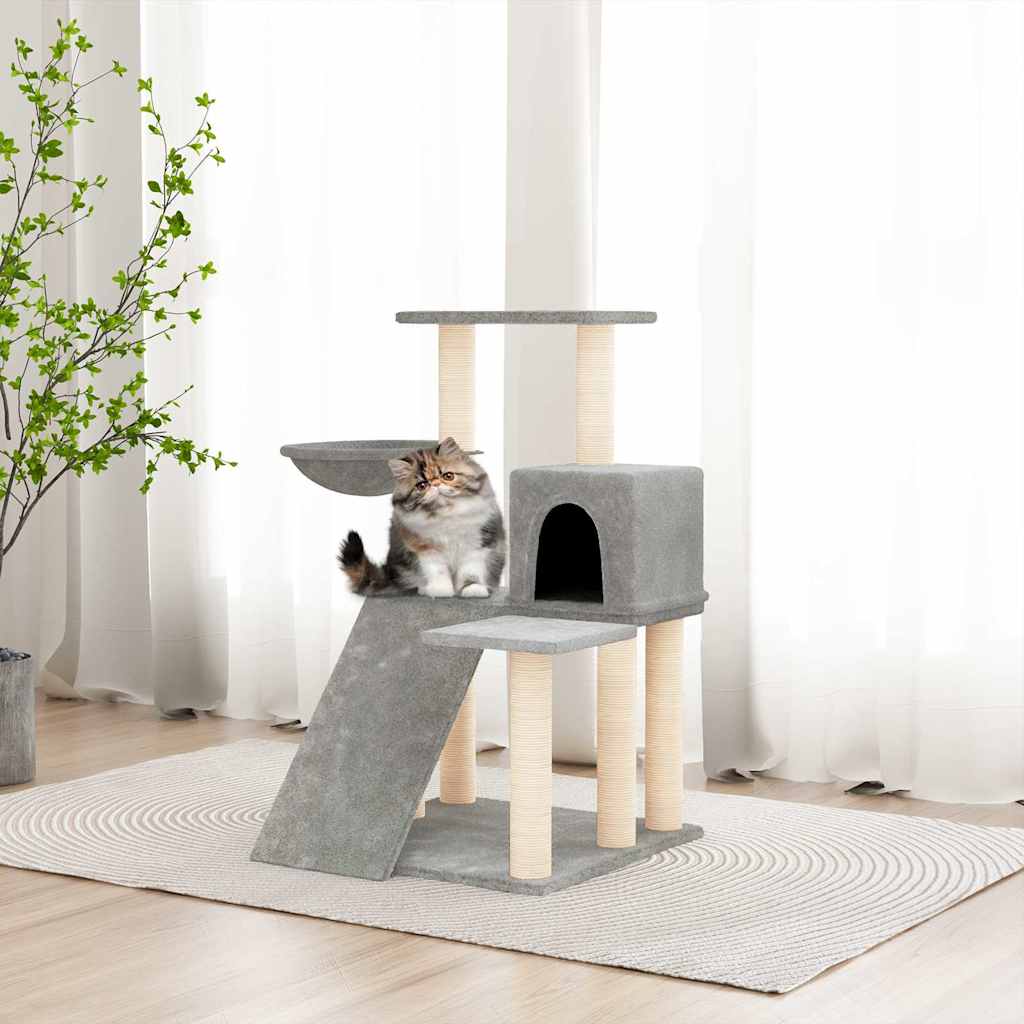 kradsetræ med sisalstolper 82 cm lysegrå