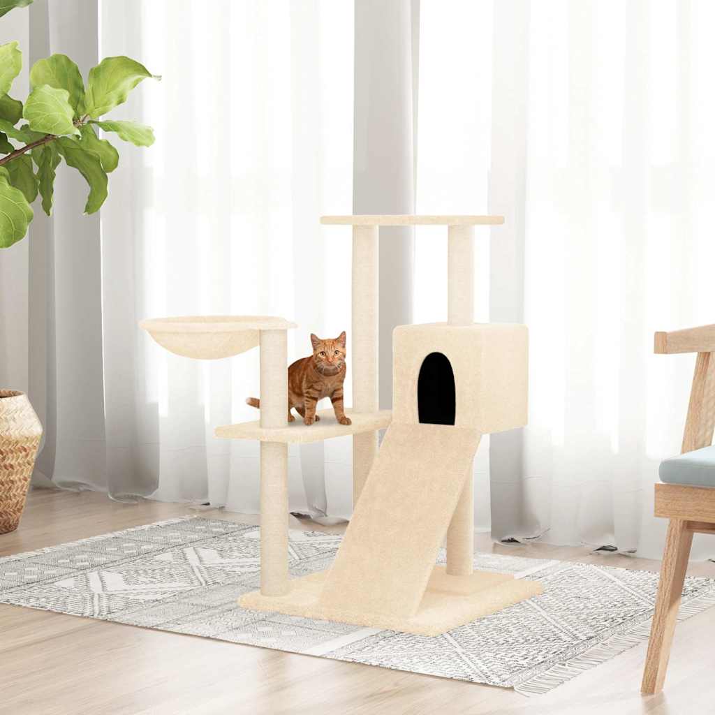 kradsetræ med sisalkradsestolper 82 cm cremefarvet