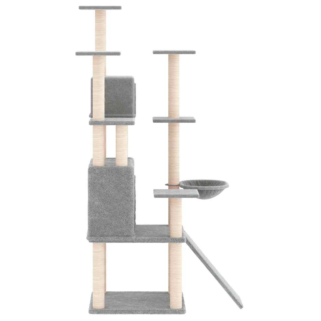 kradsetræ med sisalstolper 154 cm lysegrå