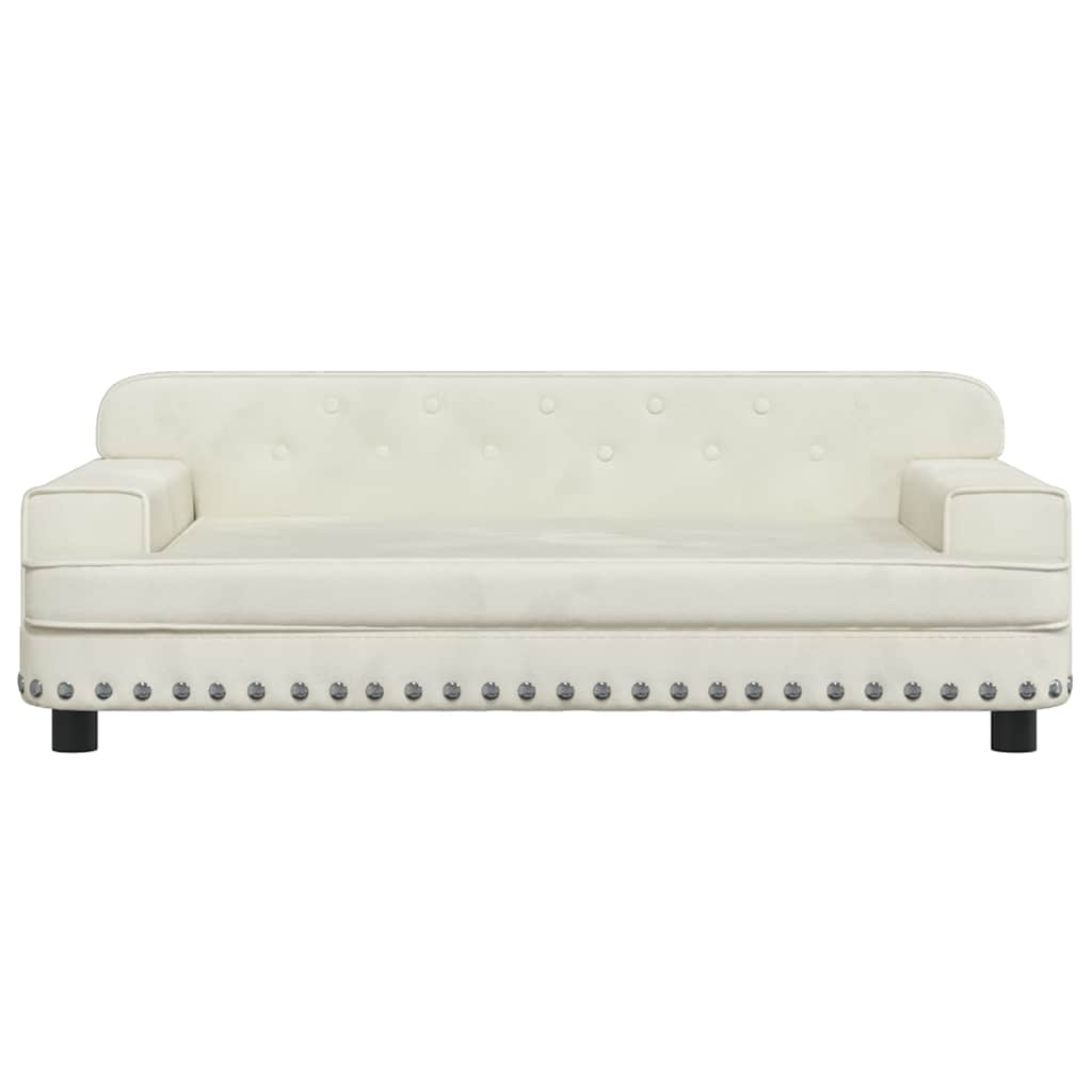 hundeseng 90x53x30 cm velour cremefarvet