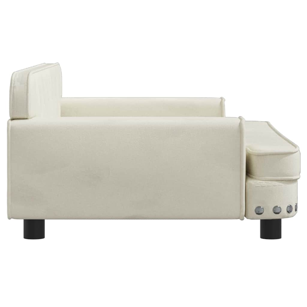 hundeseng 90x53x30 cm velour cremefarvet