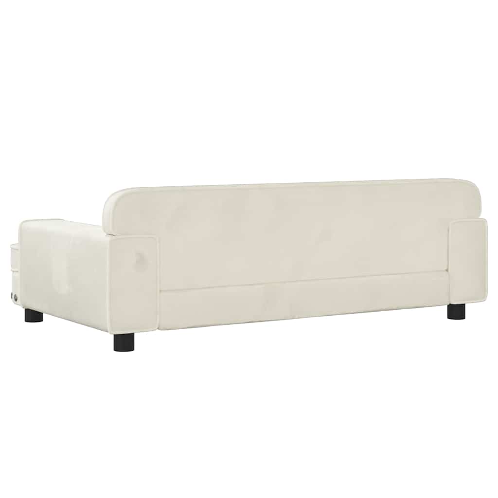 hundeseng 90x53x30 cm velour cremefarvet