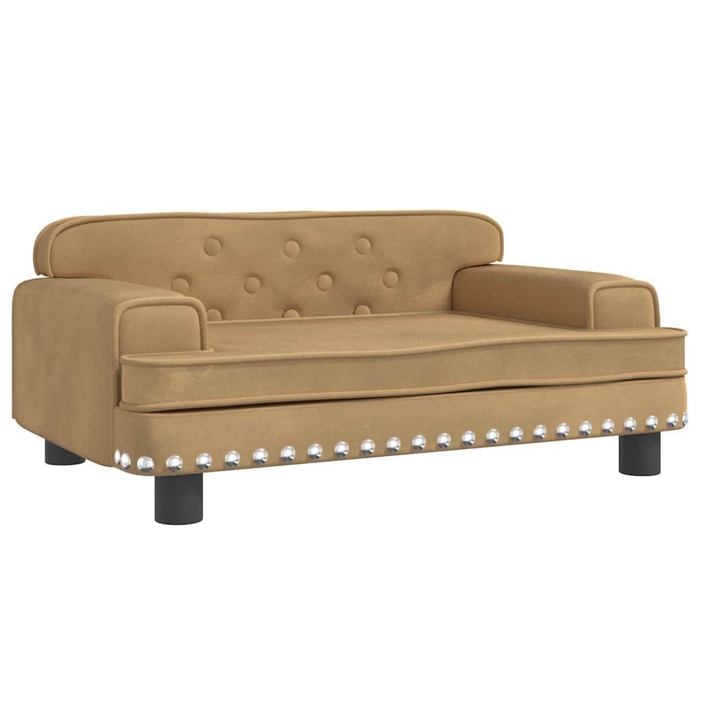 hundeseng 70x45x30 cm velour brun