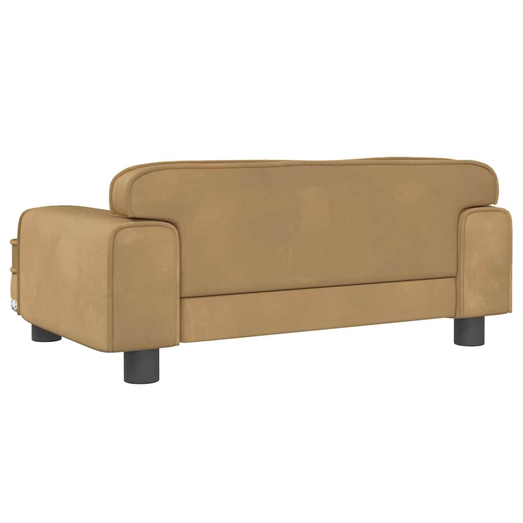 hundeseng 70x45x30 cm velour brun