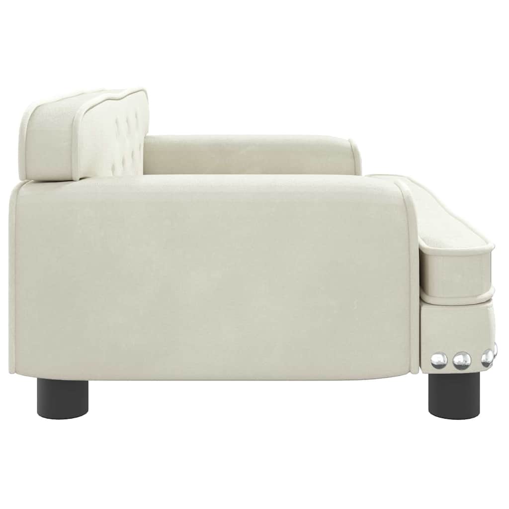 hundeseng 70x45x30 cm velour cremefarvet