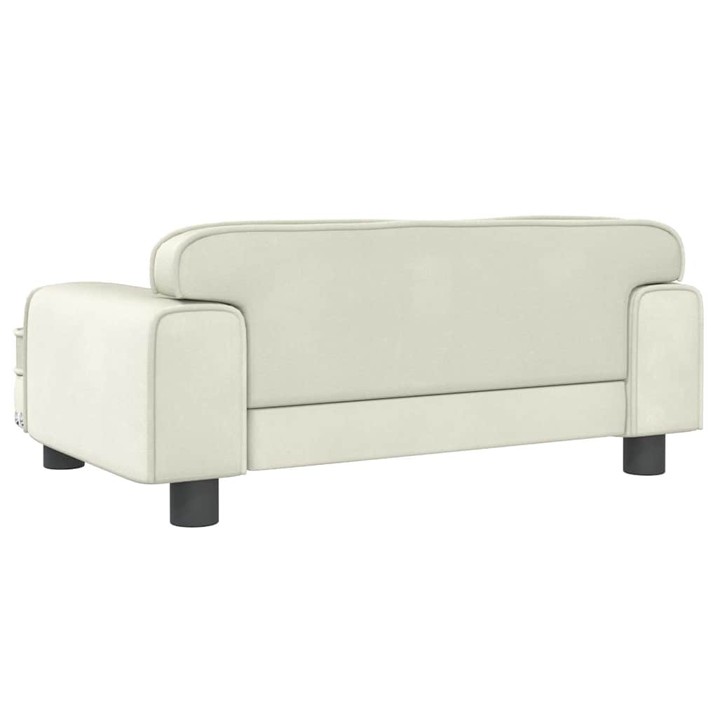 hundeseng 70x45x30 cm velour cremefarvet