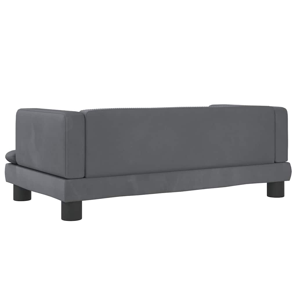 hundeseng 80x45x30 cm velour mørkegrå