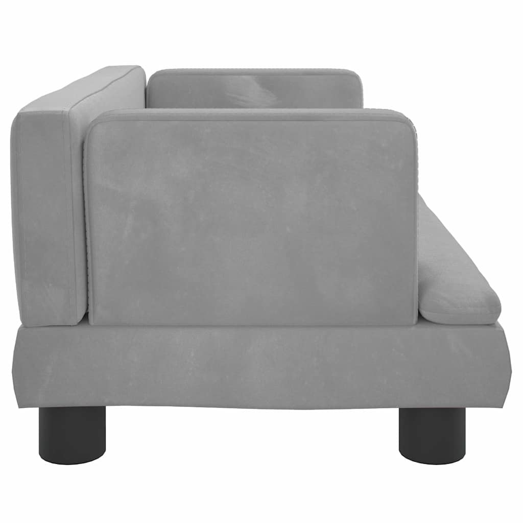 hundeseng 60x40x30 cm velour lysegrå