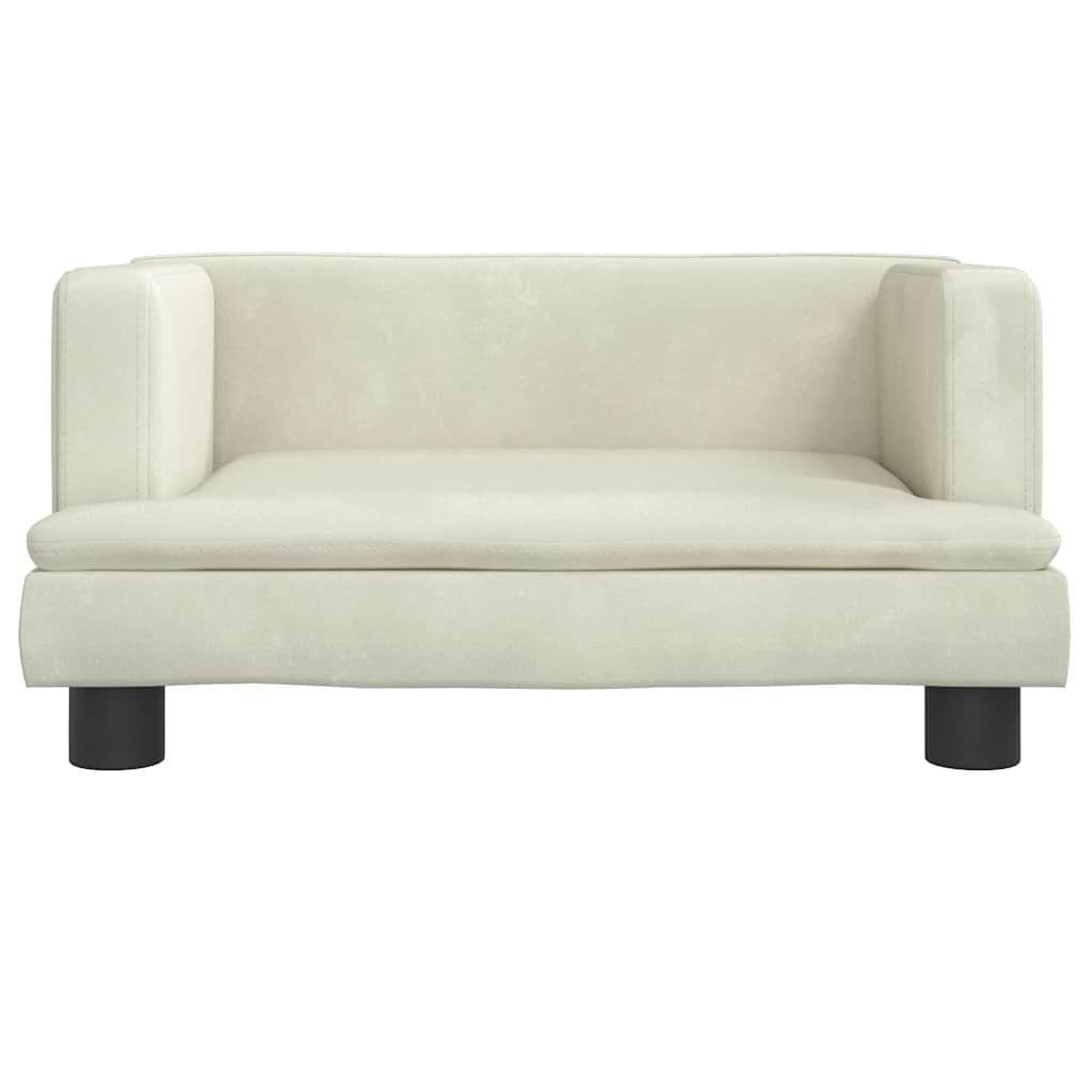 hundeseng 60x40x30 cm velour cremefarvet