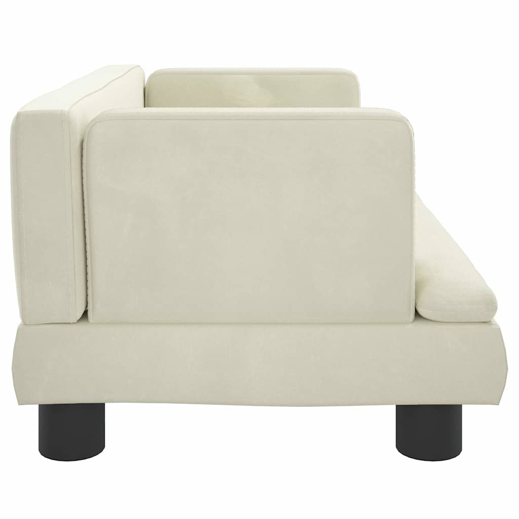 hundeseng 60x40x30 cm velour cremefarvet