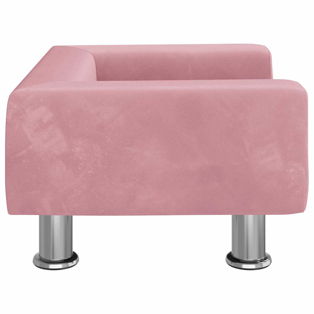 hundeseng 50x40x26,5 cm velour lyserød