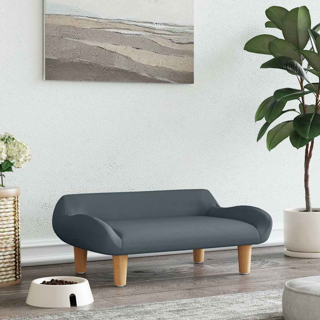 hundeseng 70x40x24 cm stof mørkegrå